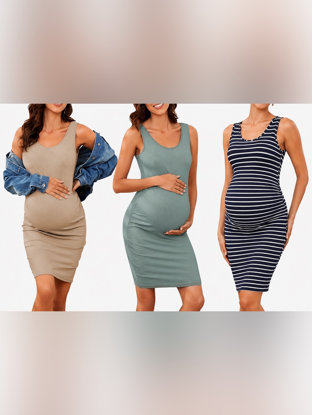 Lot of 3 Maternity Dresses Small Ecavus Rnxrbb Ruched Bodycon Tank